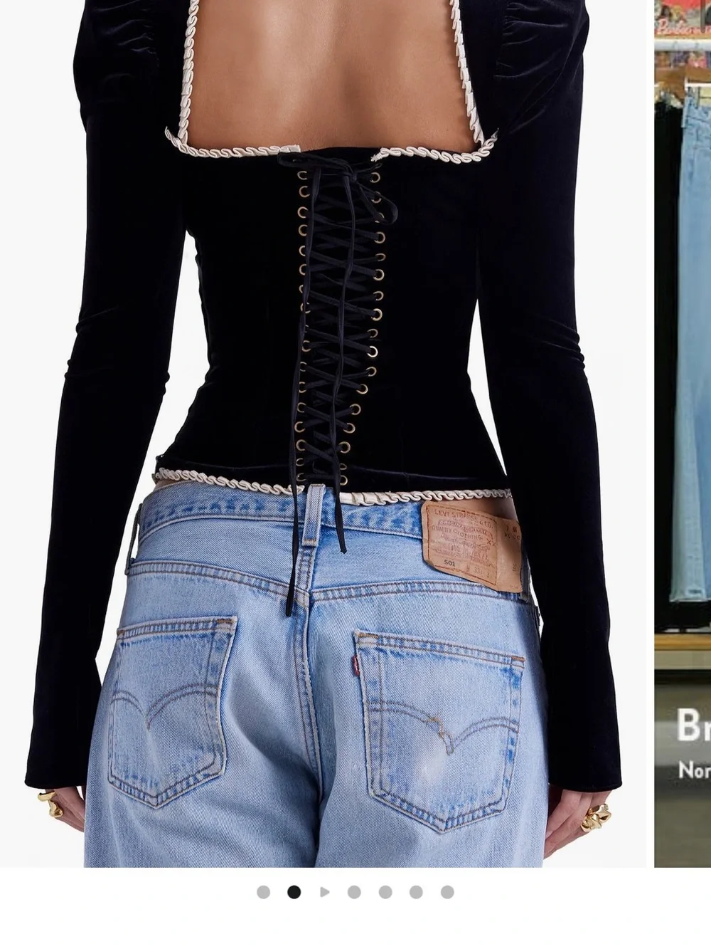 House of cb noa puff shoulder velvet top